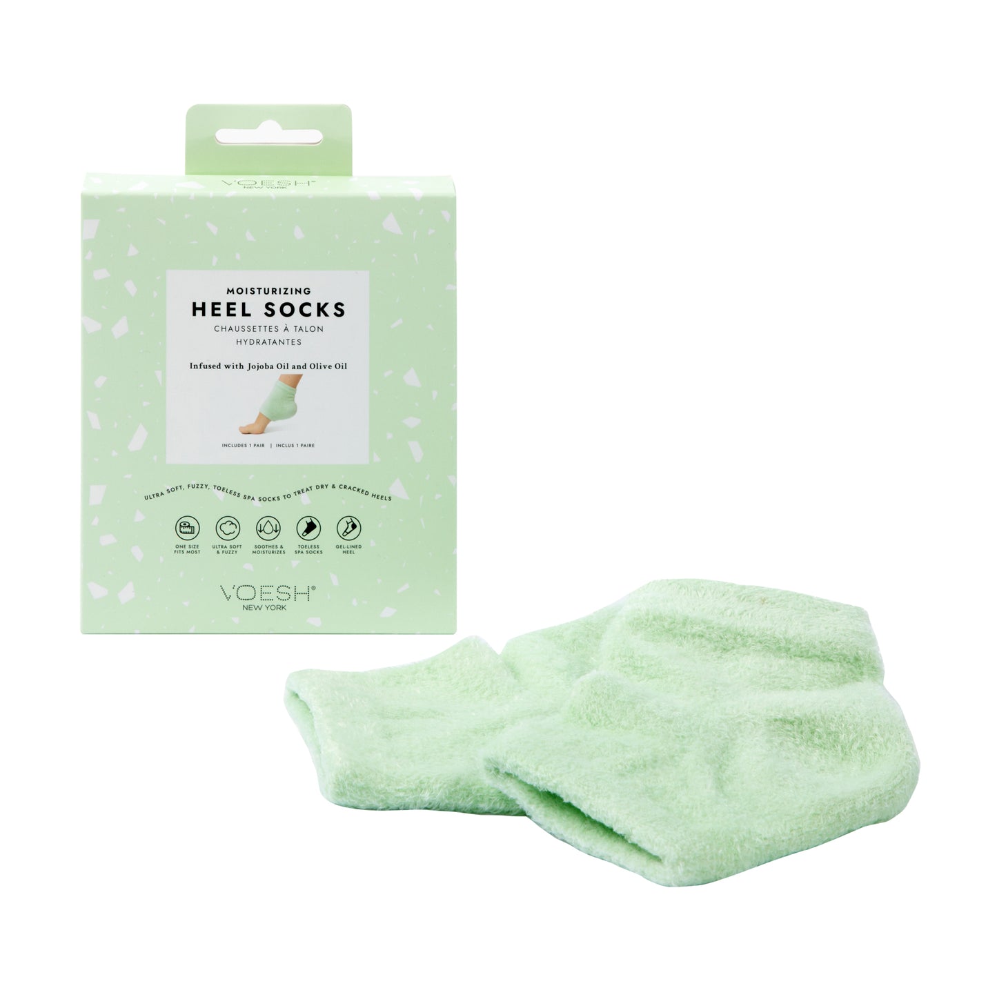 Voesh - Moisturizing Heel Socks With Gel Liner